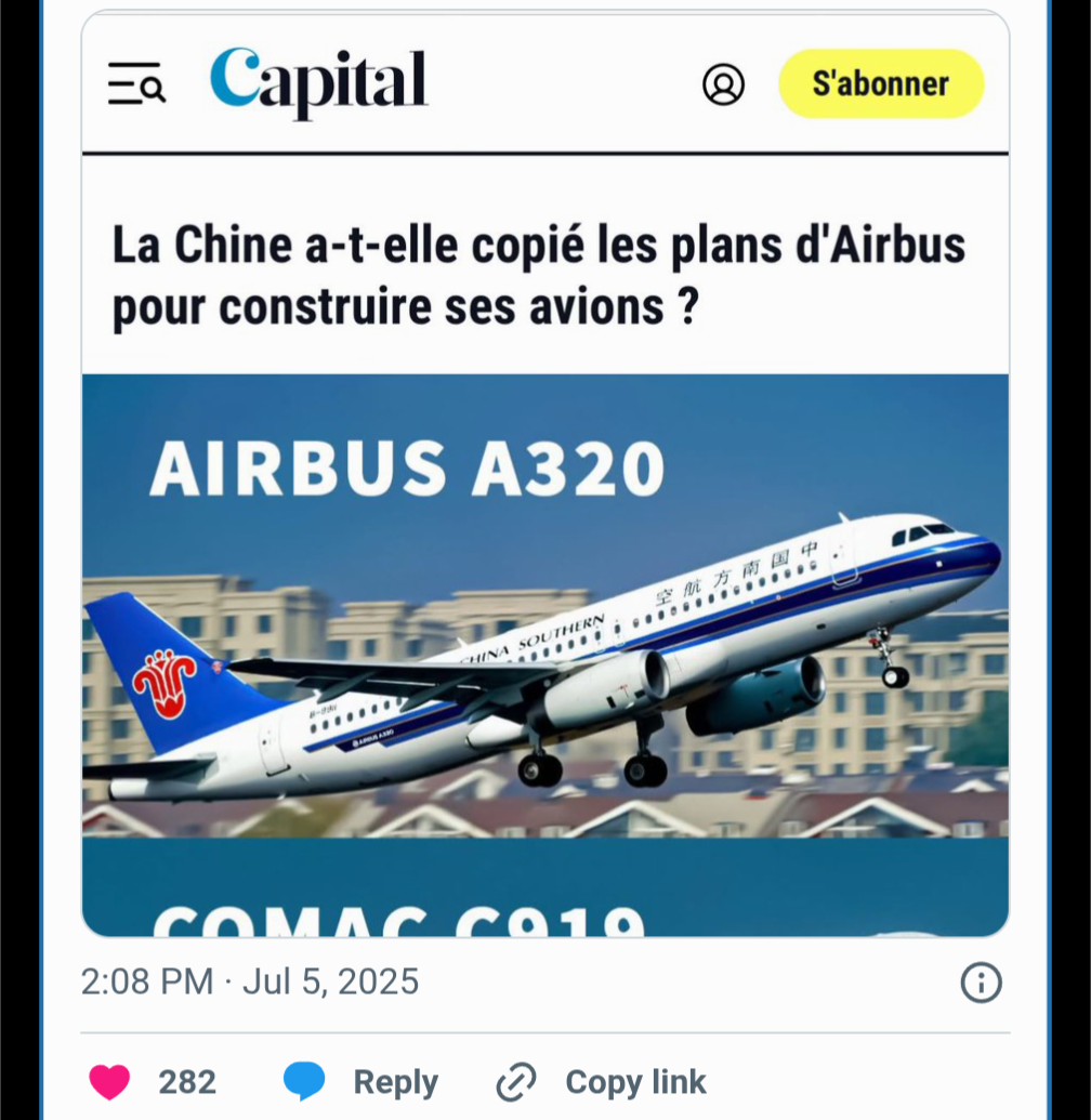 Was an A320 Stripped Down in China and then Copied?